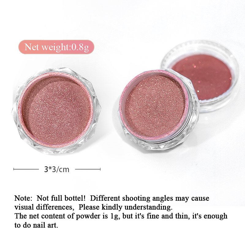 1 Box Gradient Aurora Pink White Chrome Nail Powder Pearl Mirror Effect Colorful Glitter Rubbing Dust On Manicure DIY Decoration