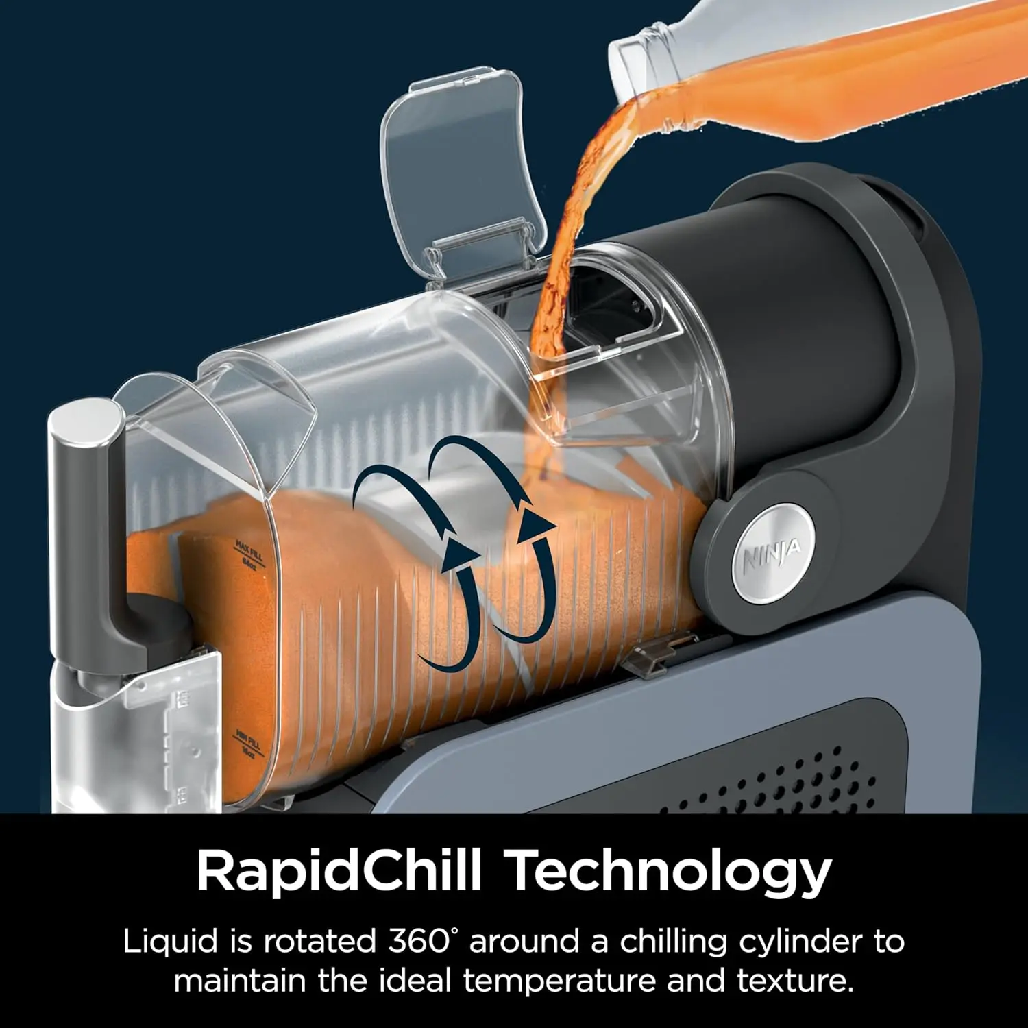 RapidChill Technology, 88 oz. Frozen Drink & Slushie Machine, 5 Preset Programs, Margaritas, Frappés, and More, Premium Accents