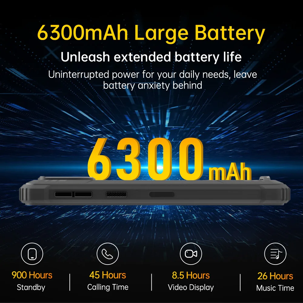 OUKITEL WP32 12GB(4+8) 128GB Mobiltelefon IP68, Octa-Core, 6.0" HD+, Unzerbrechliches Smartphone 6300mAh Android 13