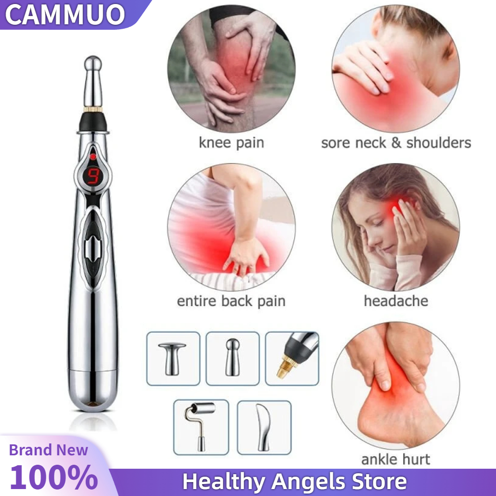 Электронная акупунктурная ручка, 2/5 головок, меридиановая ручка, Массажная ручка, импульсная физиотерапия, акупунктурный массаж, инструмент для расслабления