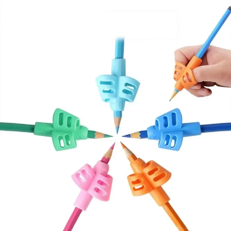 Portapenne in silicone da 4/6 pezzi per bambini, perfetto per correggere la postura della scrittura a mano e l'allenamento della scrittura a mano.