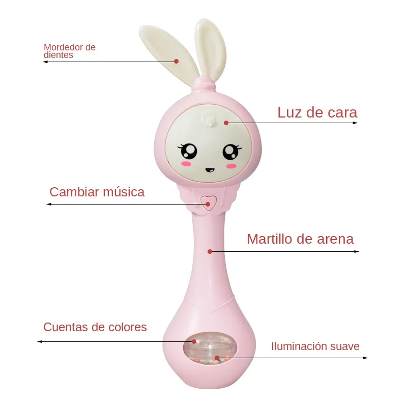 Sonajero mordedor musical para bebé, juguete para niño de 0 a 12 años, cuna móvil educativa, campana para cama para niños, cochecito para recién nacido, cuna, chupete infantil, rasgado