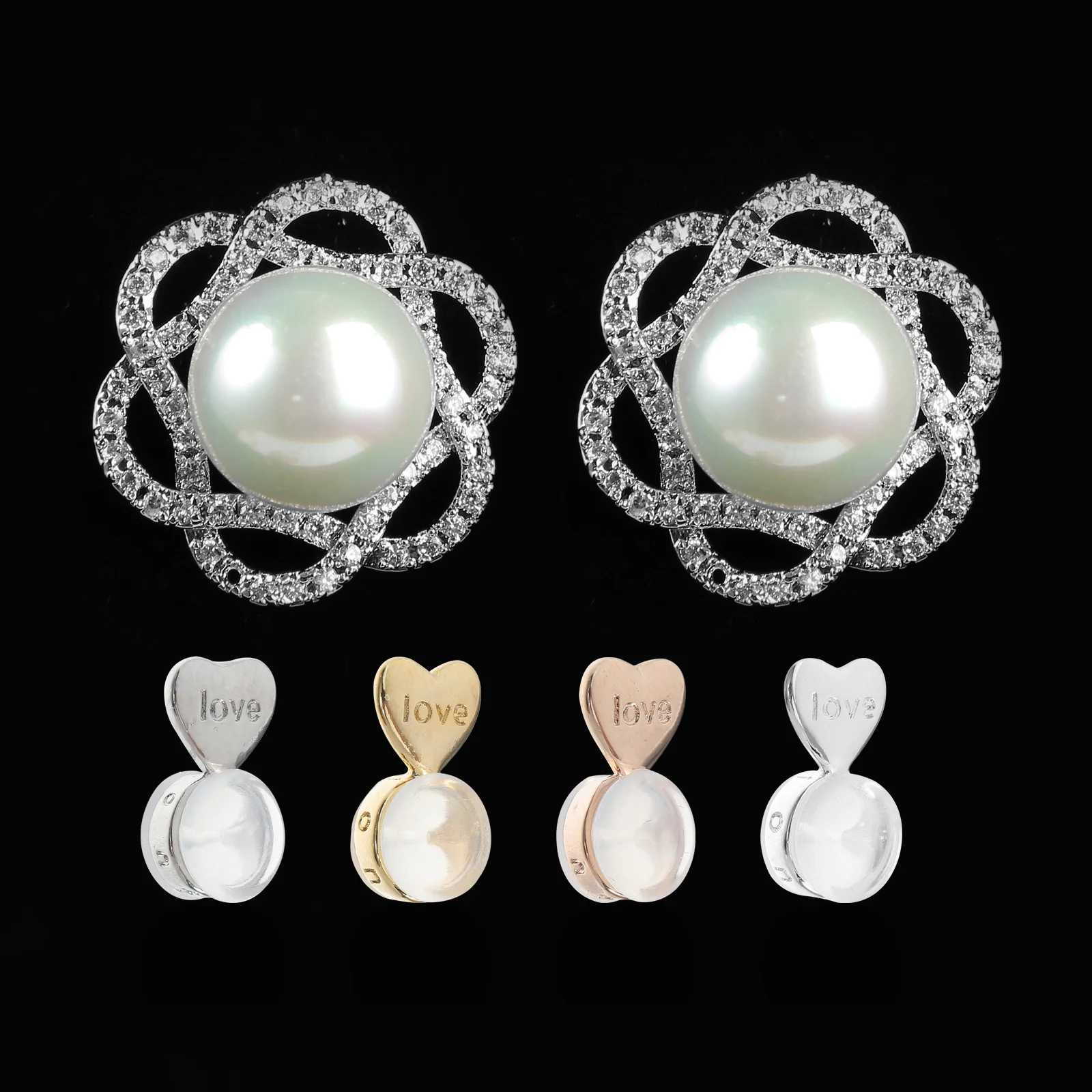 4 Pasang Penyangga Anting Silikon Bentuk Hati, Penahan Anting Berat, untuk Anting yang Jatuh, Lembut dan Nyaman