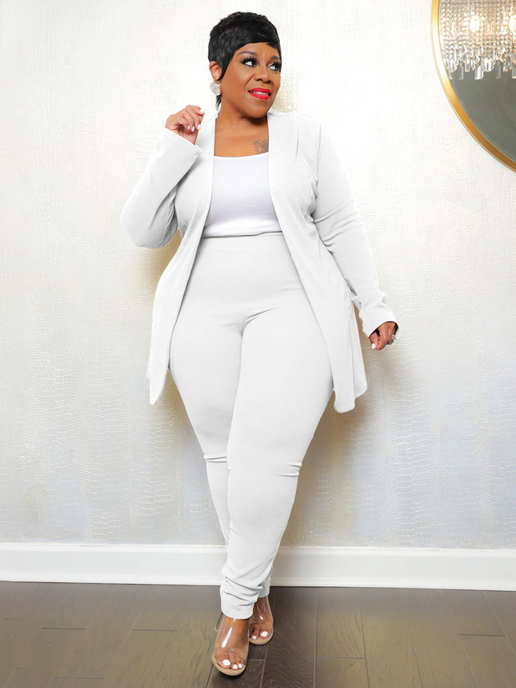 Wmstar-Conjunto de dos piezas de talla grande para mujer, traje a juego, Top liso, mallas, pantalones, conjuntos informales, Otoño Invierno, venta al por mayor, triangulación de envíos