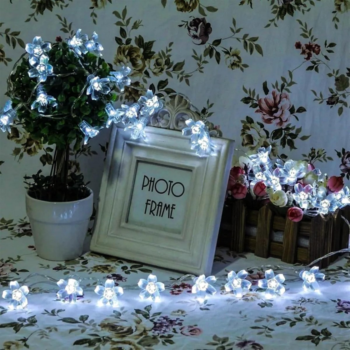 1pc 10M 80LED Cherry Blossom Flower String Lights With 8 Lighting Modes USB Powered for Home Garden Party Festival Decoration