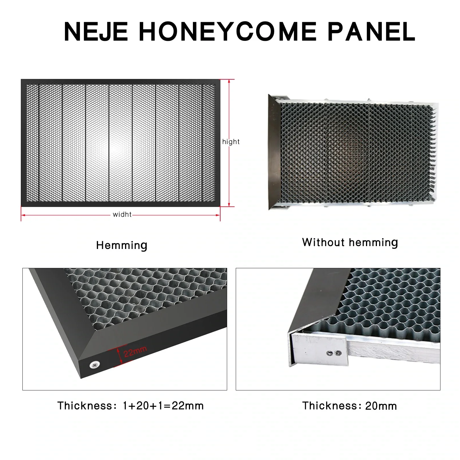NEJE 540 x 850 MM Panele o strukturze plastra miodu, laserowy stół roboczy o strukturze plastra miodu do laserowej maszyny grawerującej NEJE 3 Max, narzędzia do znakowania logo CNC