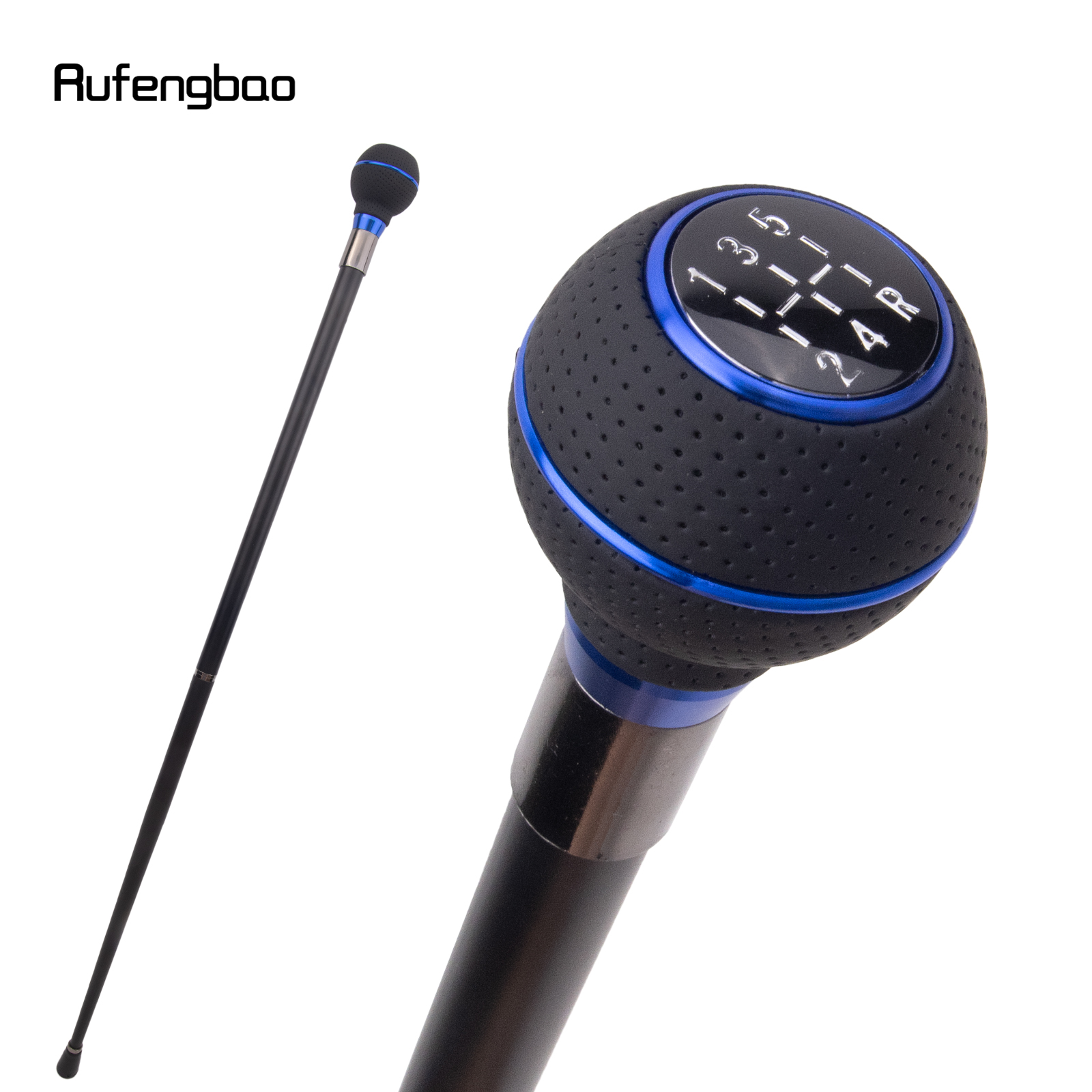 Bastão de bengala prateada para cavalheiros, bengala decorativa, cosplay elegante, coroa elegante, preta, azul, número, 92cm