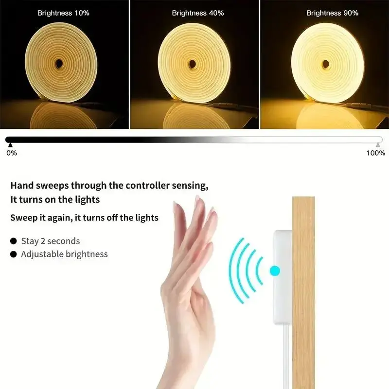 Striscia di luci al Neon a LED sensore di movimento a scansione manuale dimmerabile flessibile impermeabile per luci di retroilluminazione TV per interni ed esterni