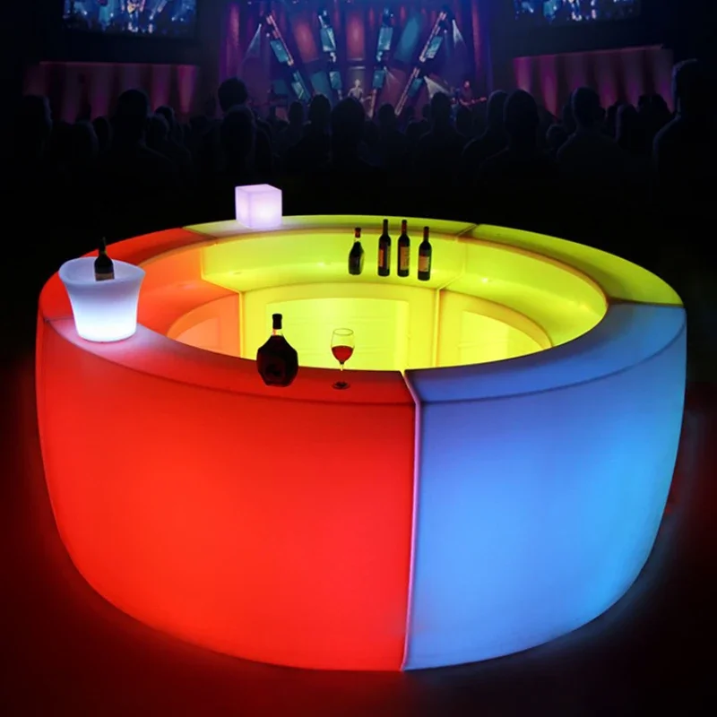 LED-Stehtisch, große Esstische, Küchenmöbel, stehend, Kuchen, Außenbereich, Raumdekoration, Buffet, hoch, cool, klein, hell, Theke, Party