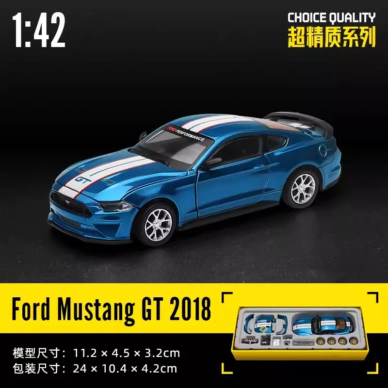 Cca-フォードマスタング1-車のおもちゃ,レーシングカーのモデル,合金アセンブリ,スポーツ車,フィットスタイル,1:42, 2018