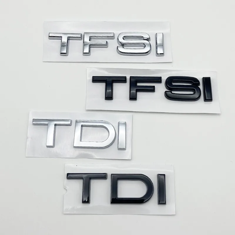 3D хромированная глянцевая черная наклейка из АБС-пластика TDI TFSI на заднюю эмблему автомобиля для Audi A1 A3 A4 A5 A6 A6L A7 A8 S3 S6 Q3 Q5 Q7 TT S RS