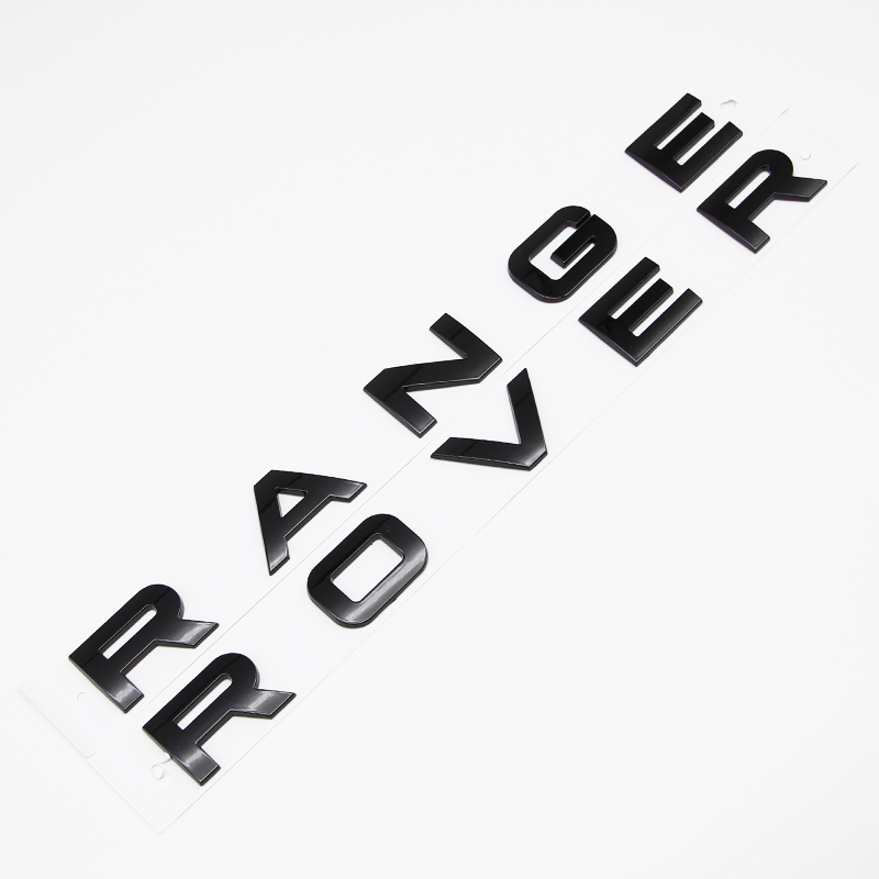 Logotipo 3D ABS, emblema de letras Range Rover negras, insignia trasera del capó delantero del coche para Range Rover Sport L320 L322 Evoque Velar, accesorios