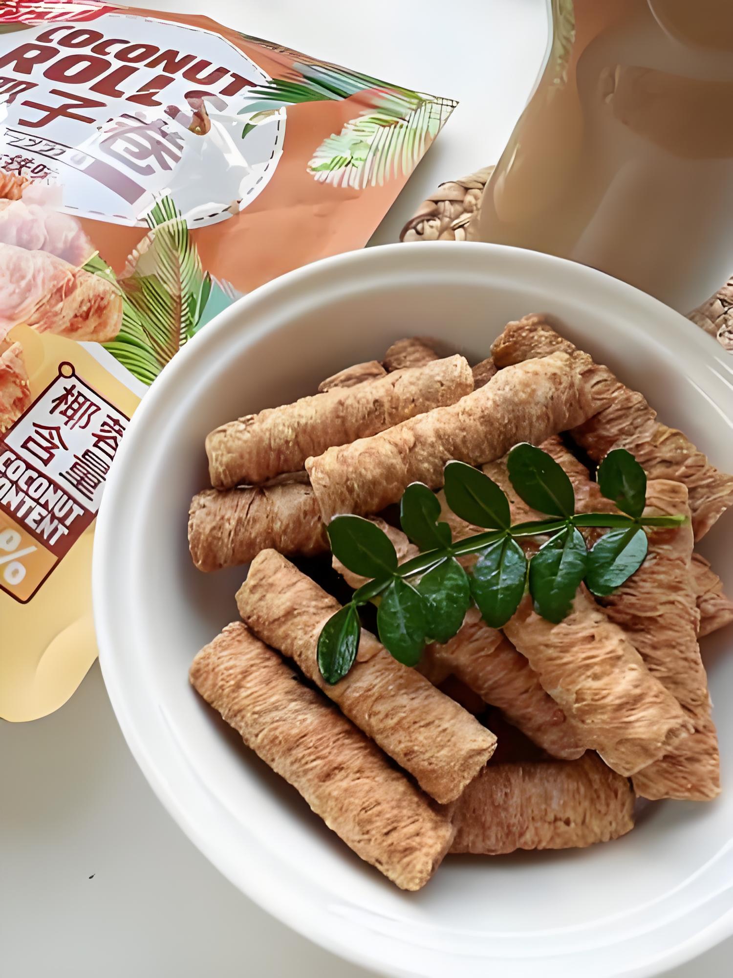 Aji, Coconut Rolls (Sesame Flavor), Pack of 3, 150g/bag