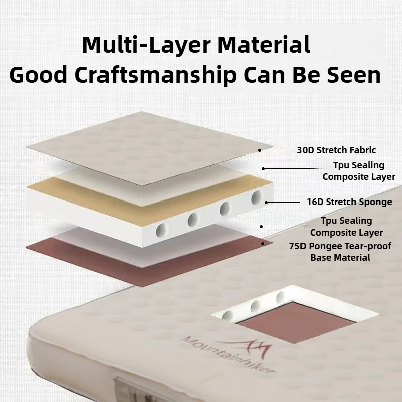MOUNTAINHIKER 10cm Compact Folding Camping Sleeping Bed Pad Single Double Person Self-inflating Mattress Thick Air Mat Floor