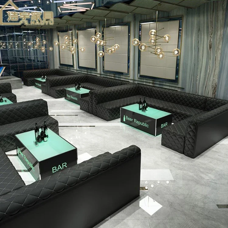 Sofá de bar para club nocturno en forma de U, muebles de mostrador, cabina de eventos moderna, sofá para asientos