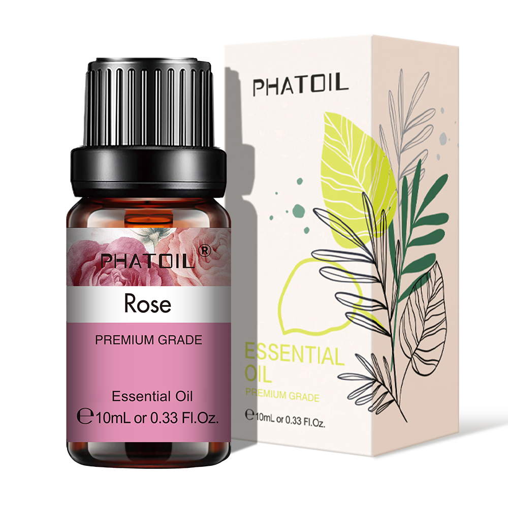 Óleos essenciais de rosa naturais puros, 10ml, para difusor, umidificador, aromaterapia, jasmim, baunilha, óleo de aroma para velas, fabricação de sabão