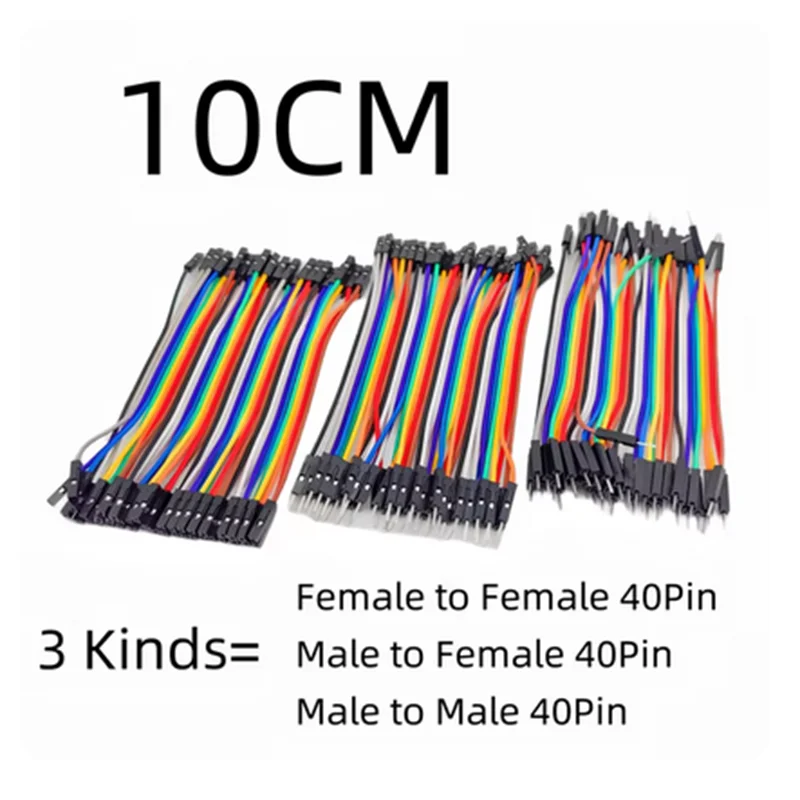 40–120 Stück Dupont-Leitung, 10 cm, 20 cm, 30 cm, 40-polig, Stecker auf Stecker + Stecker auf Buchse, Buchse auf Buchse, Überbrückungsdraht, Dupont-Kabel für DIY-KIT