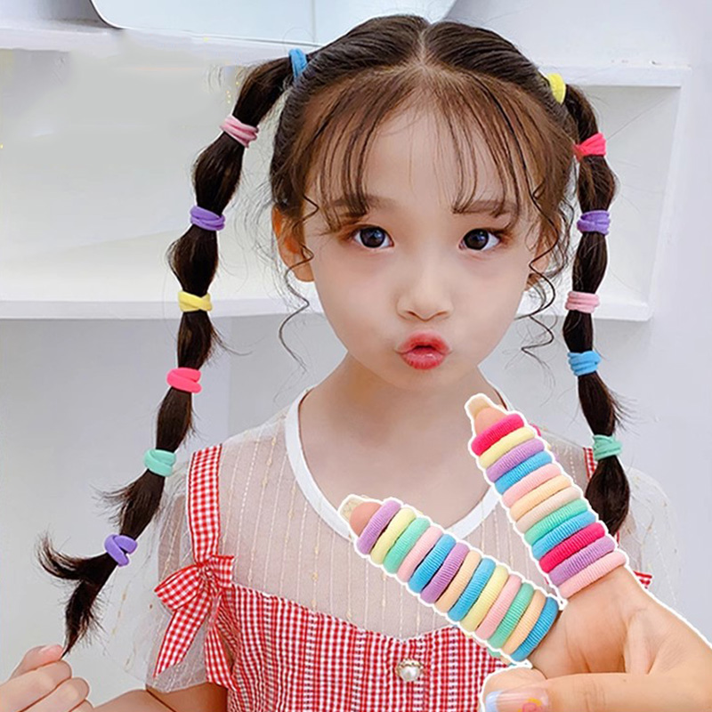 200/400pcs Cute Colorful Small Hair Bands For Little Girls Ponytail Holder Hair Tie Rubber Band Mini Hair Ring Hair Accessories
