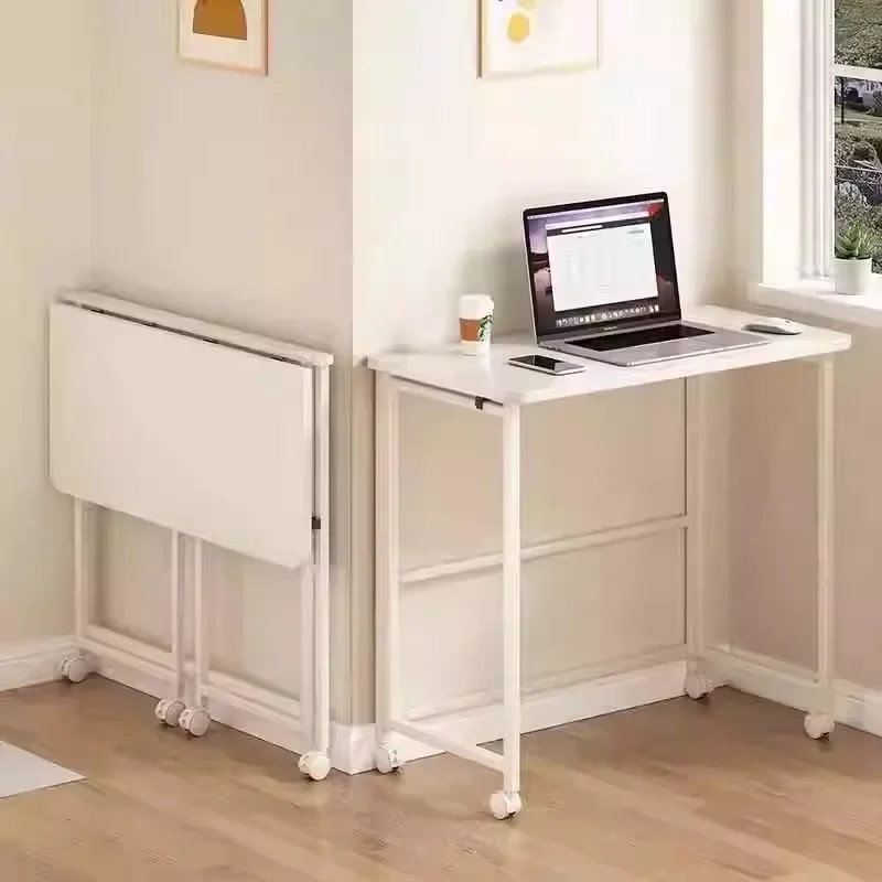 Home Foldable Table Small Portable Version No Installation Table Foldable and Movable Rectangular Space Saving Version