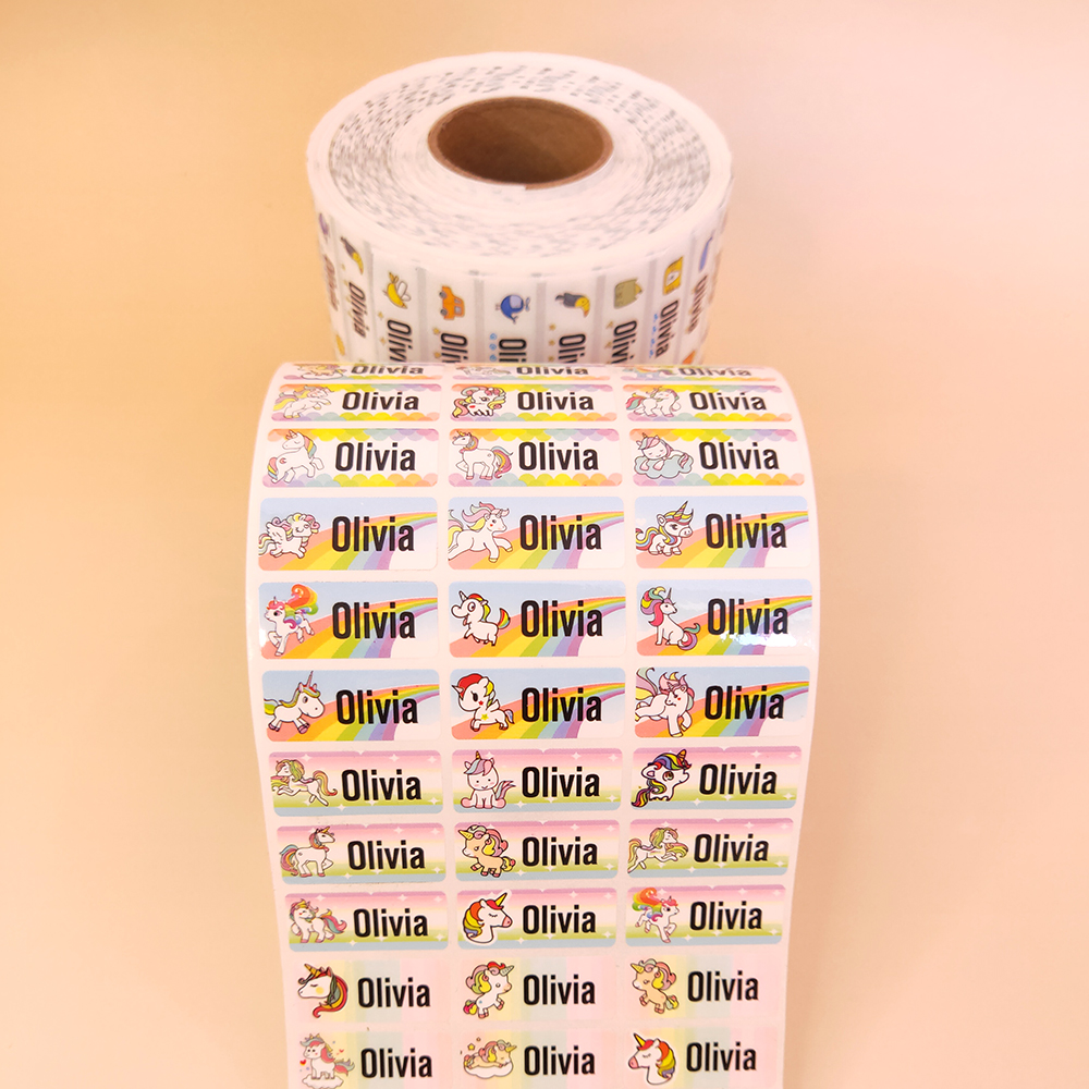 Benutzerdefinierte Einhorn-Namensaufkleber, wasserfest, für persönliche Bürobedarf, Etikett für Kinder, Schule, Schreibwaren, Sammelalbum, personalisierte Aufkleber