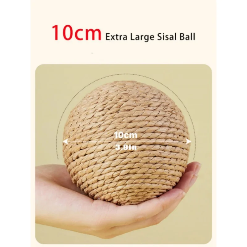 10CM Interactive Sisal Cat Scratching Ball Toy For Kitten Teeth Cleaning Anti Bite Cat Ball Sounding Toy Pet Supplies
