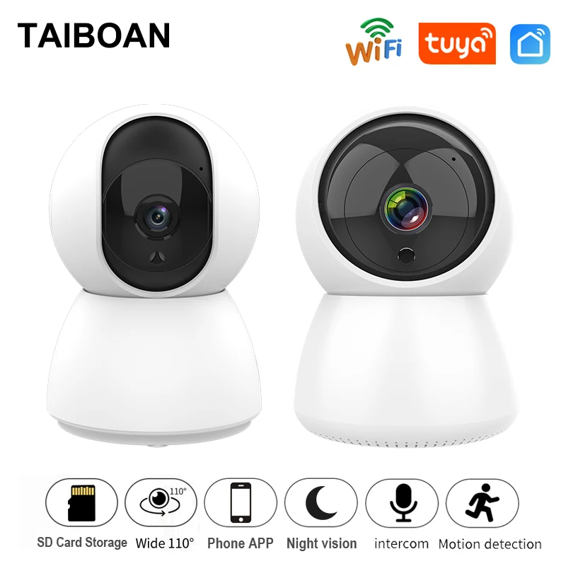 Visão Noturna Câmera de Vídeo IP Webcam, WiFi, Ângulo 360, 1080P, Pode Falar De Volta, Monitor De Segurança Doméstica, Aplicativo TUYA Smartlife
