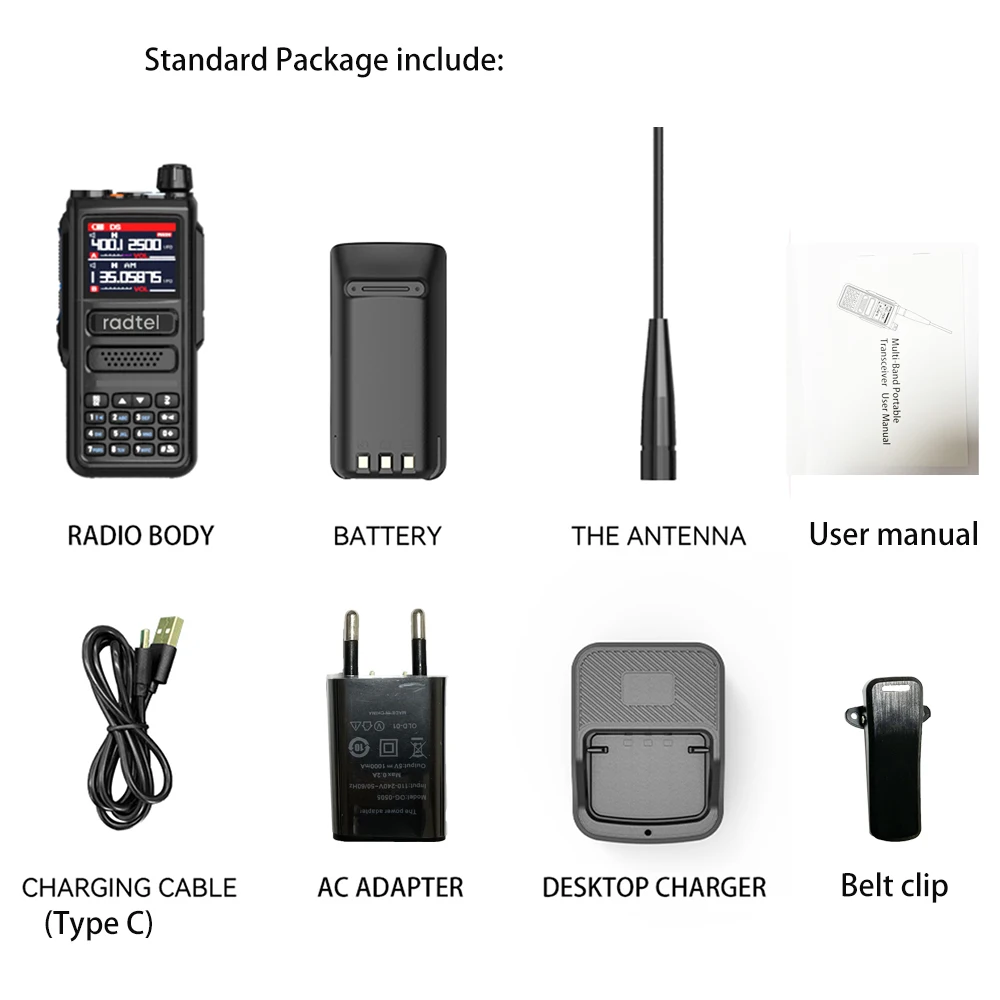 Radtel RT-470 6 bands amateur ham zwei weg radio station 256ch 10w air band walkie talkie noaa lcd farbe polizei scanner luftfahrt
