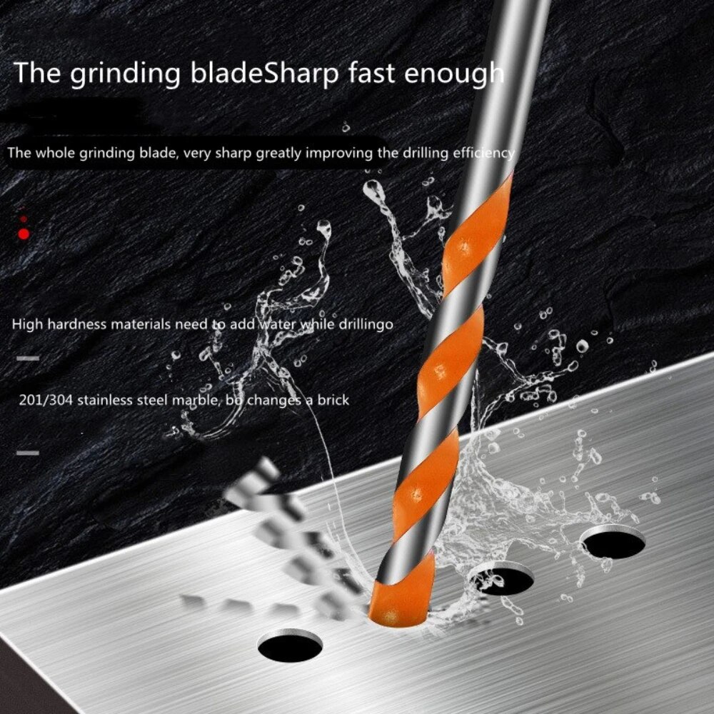 6 pçs multifuncional triângulo broca conjunto de broca diamante telha cerâmica concreto tijolo madeira vidro perfuração buraco viu metal dril