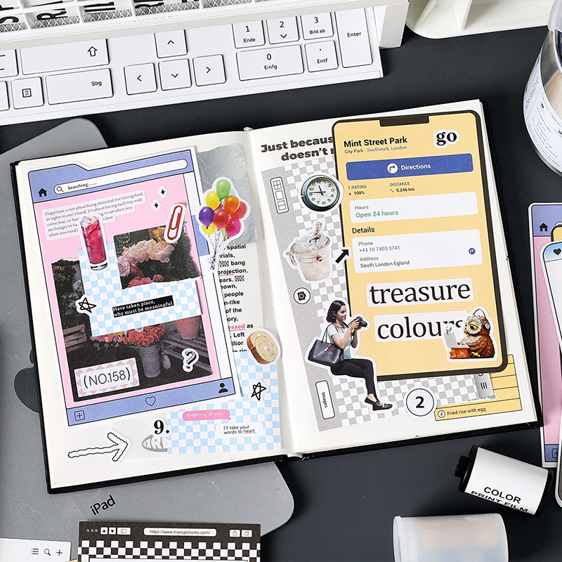 30 Uds. De Material de Collage Ins, papel DIY, decoración de tarjetas, sesión fotográfica de ídolo, álbum de recortes, diario, papel de fondo, papelería Kawaii