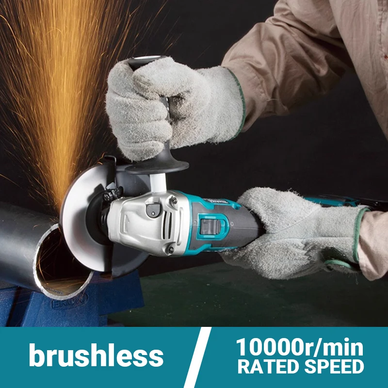 For Makita DGA404 18V 125/100mm Brushless Lithium Electric Angle Grinder Rechargeable Cutting Machine Polishing Machine