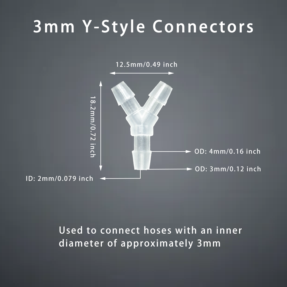 Conector de manguera de 3 vías tipo Y, conector de púas de plástico PP en forma de Y, divisor de flujo de aire y agua, bomba de acuario inodoro no tóxica, 5 uds.