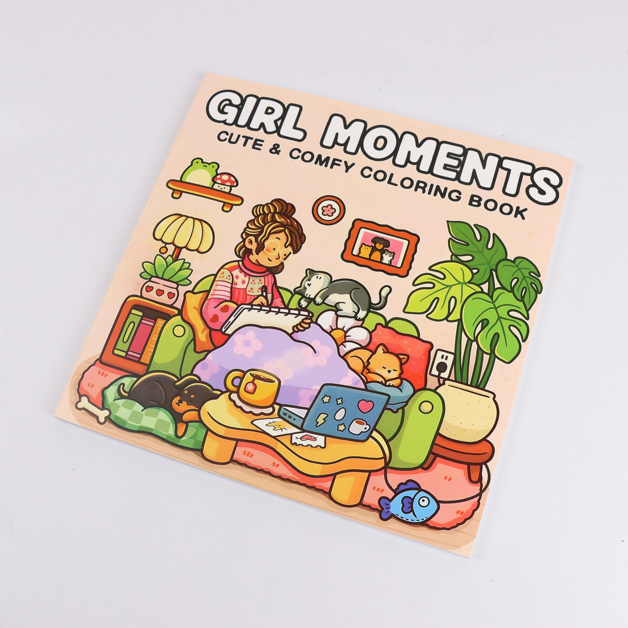 สมุดระบายสี GIRL MOMENTS สมุดระบายสีสําหรับผู้ใหญ่และวัยรุ่นพร้อมของขวัญวาดภาพสิ่งมีชีวิตที่น่าขนลุกที่น่ารัก