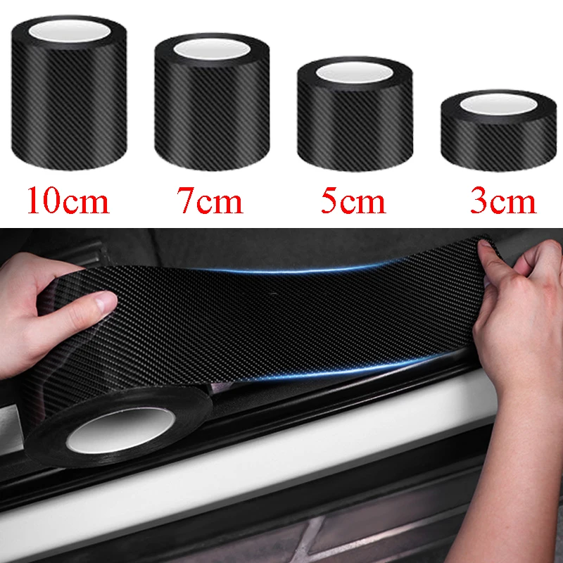 3D Sợi Carbon Dán Xe Hơi DIY Dán Bảo Vệ Dây Tự Động Gắn Cửa Mặt Gương Chống Trầy Xước Băng Keo Chống Thấm Nước Bảo Vệ Bộ Phim 10Cm