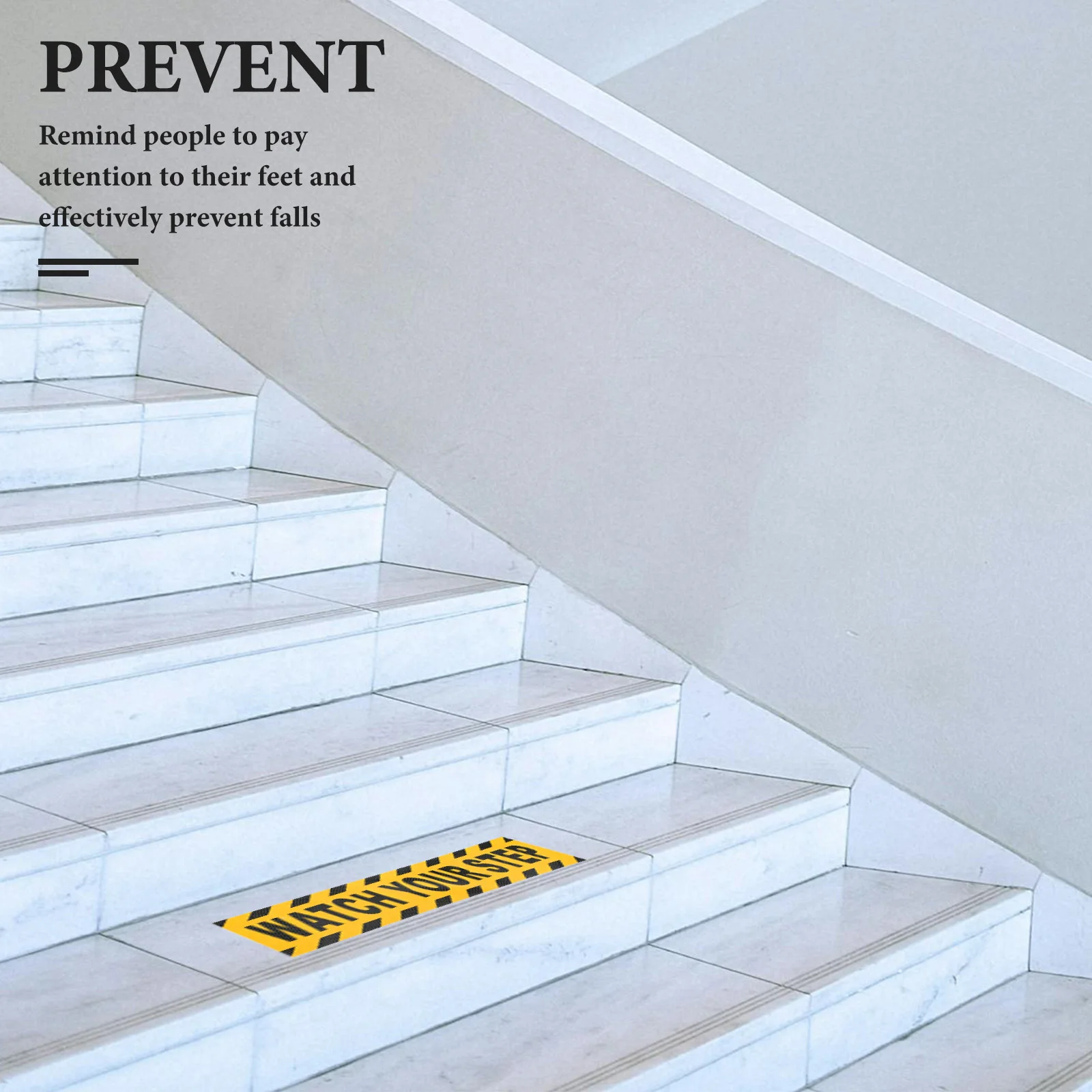 4Pcs Watch Your Step Black Yellow Floor Decals Anti Slip Warning Stickers for Workplace Safety Wet Floor Caution Tape Durable
