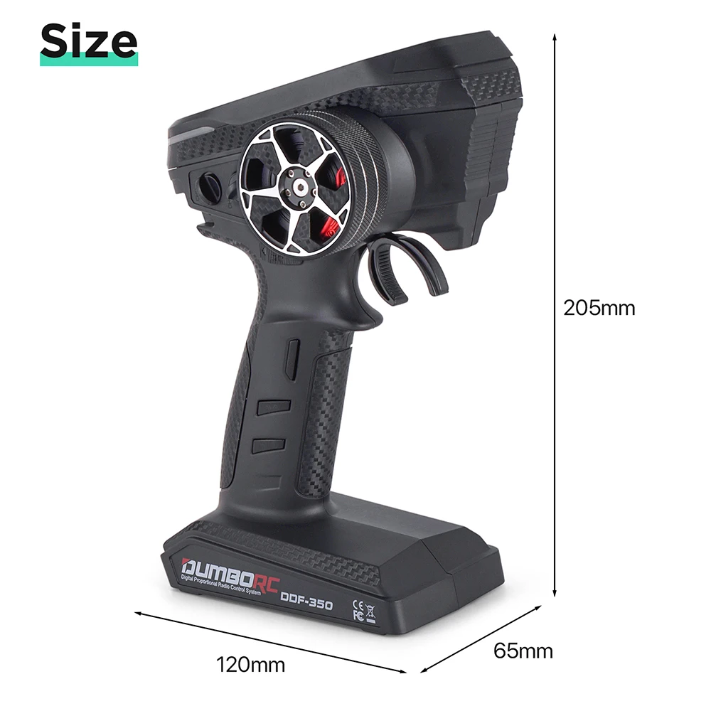 DUMBORC 2.4G 10CH Digital Radio Remote Controller DDF-350 Transmitter with Receiver  for RC Car Boat Tank LCD FHSS System