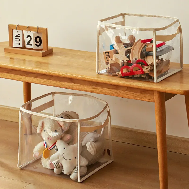 Transparent children's toy storage basket large size toy storage bag large capacity household multifunctional storage basket
