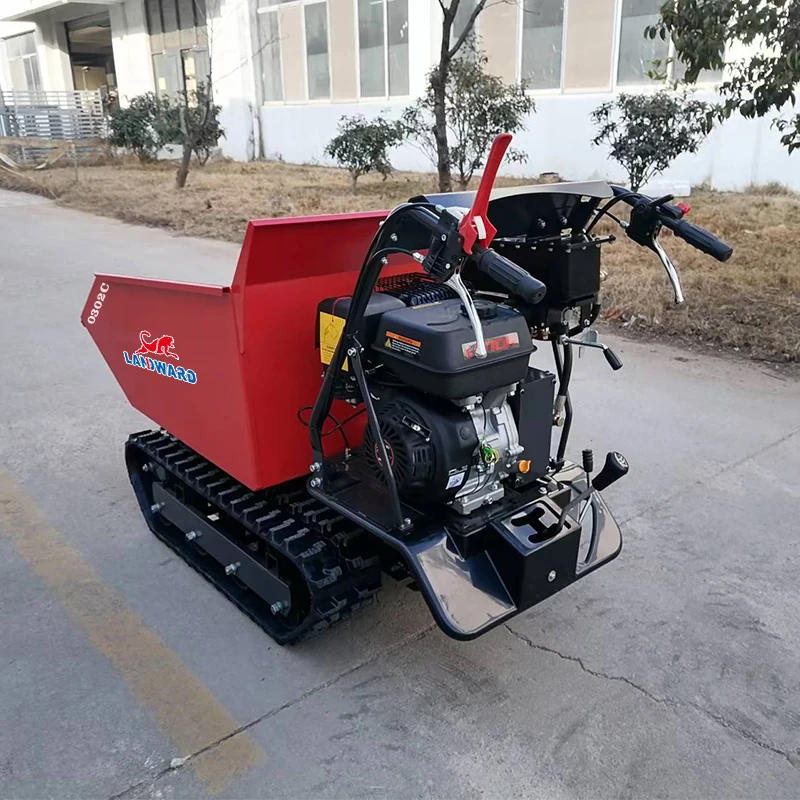 LANDWARD Factory Customized High-quality self-loading mini dumper 500kg gasoline engine crawler transporter dumpers
