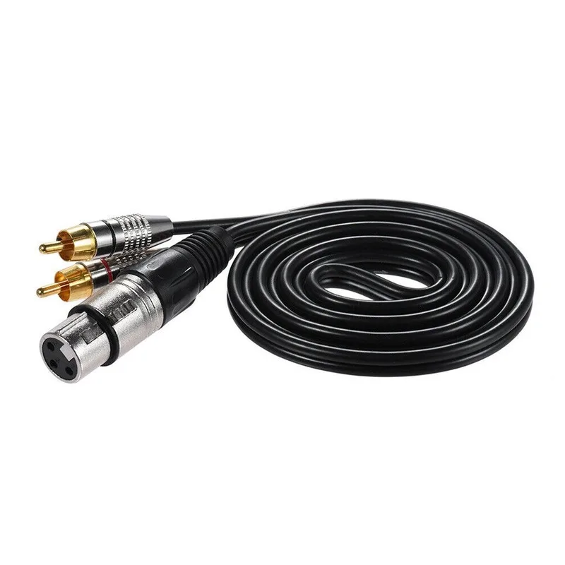 Rca-オーディオ線2rcaからxlr,オス/メス,2 lotusからオーディオケーブル,0.3メートル,3コア銅線