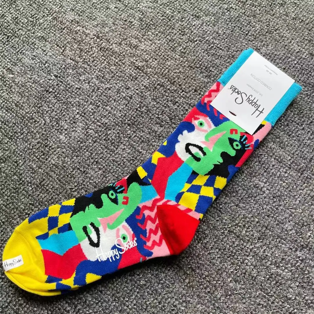 Happy Socks Diseño con múltiples patrones Moda Diversión Calcetines de moda Algodón Unisex