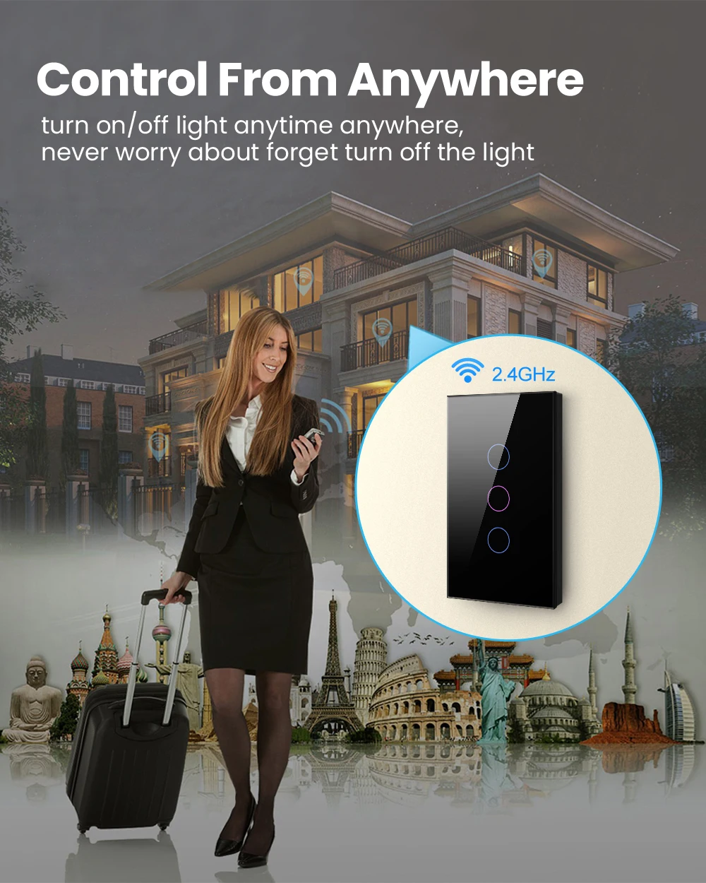 AVATTO-interruptor de luz inteligente Tuya WiFi/Zigbee, cable neutro/sin cable neutro, Interruptor táctil de pared, funciona con Alexa y Google Home
