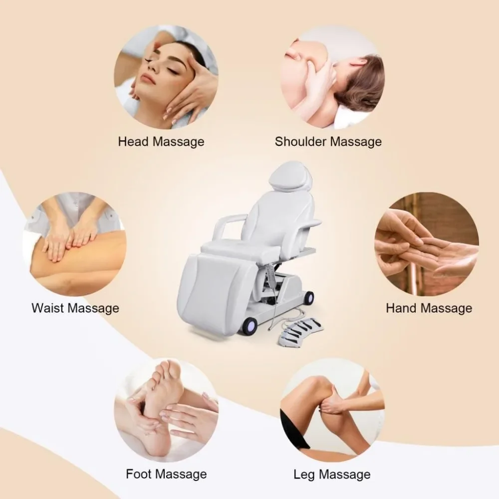 Facial Bed for Esthetician 110V Removable Massage Table Led Light Beauty Bed Medical Aesthetic Tattoo Chair with Adjustments