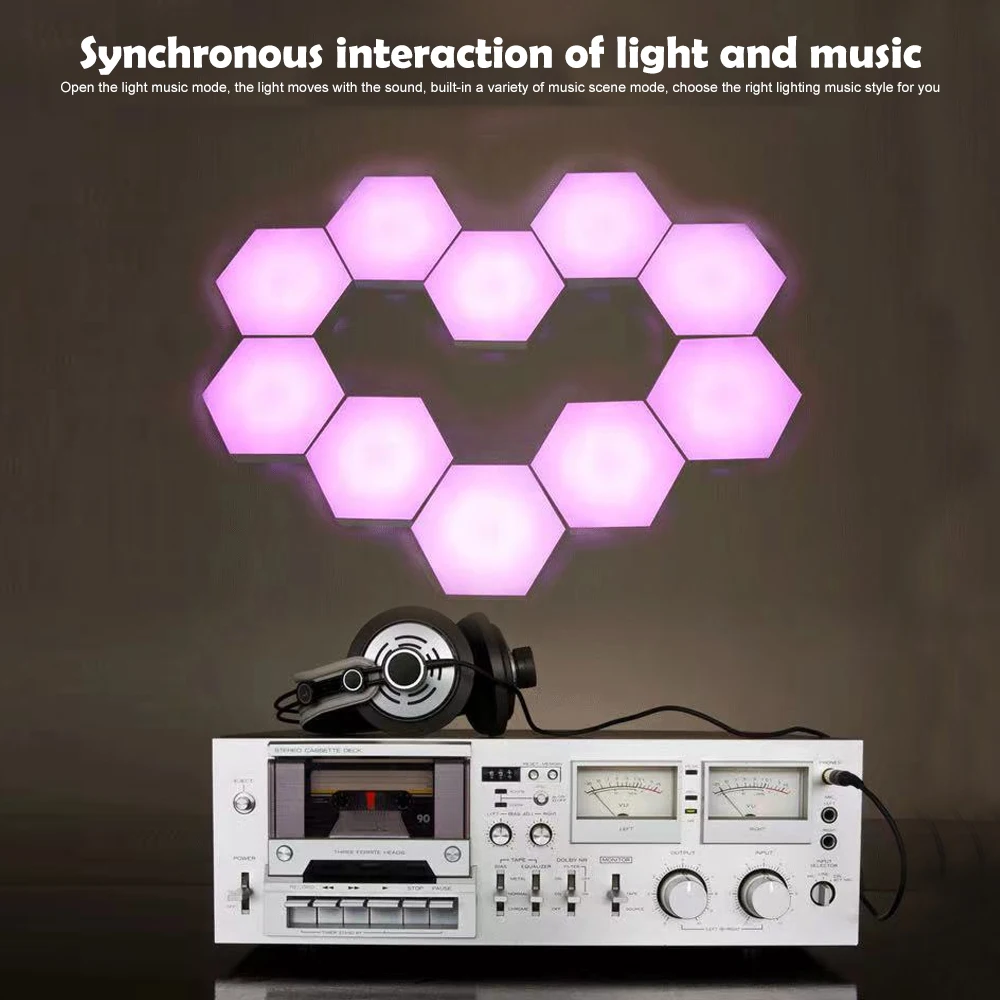 Sechseckige Quantum Lights Wandleuchte RGB Panel Smart APP Nachtlicht Musik Sync Gaming Licht DIY Spielzimmer Schlafzimmer Dekor ﻿