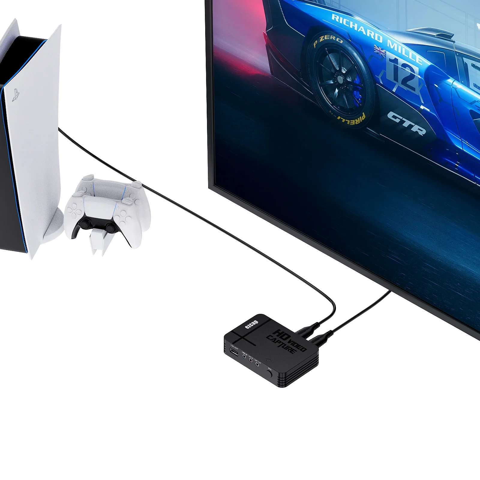 Ezcap288P HDMI AV видеозахват 1080P Циклическая запись аналогово-цифрового видеорегистратора сохранить на USB флэш-диск микрофон в линейку