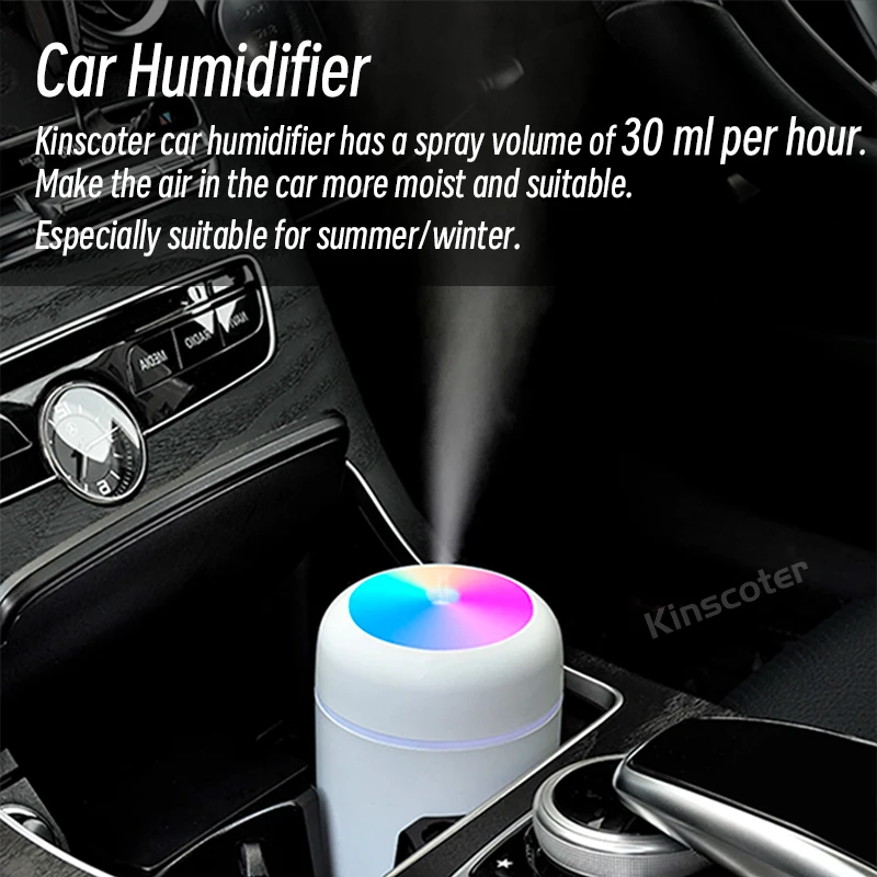 300ml H2O Air Humidifier แบบพกพา Mini USB Aroma Diffuser พร้อม Cool Mist สําหรับห้องนอนรถบ้านพืชเครื่องฟอกอากาศ Humificador