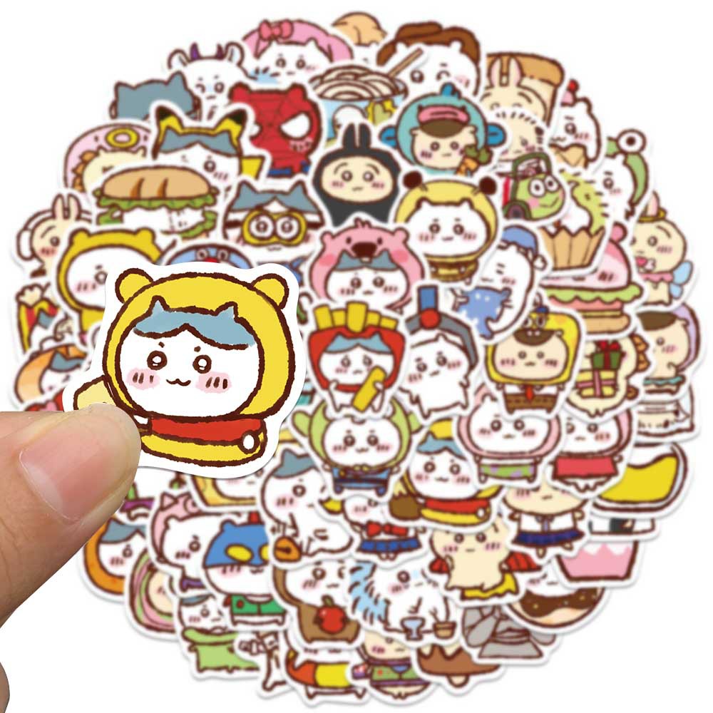 65 pçs chiikawa adesivos adorável anime bonito animal de estimação perfil imagem adesivo brinquedos dos desenhos animados à prova ddiy água diy caso telefone copo água