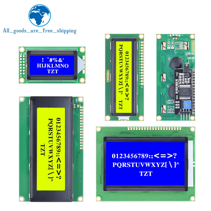 TZT LCD1602 LCD 1602 2004 12864 moduł niebiesko-zielony ekran 16x2 20X4 znakowy moduł wyświetlacza LCD kontroler HD44780