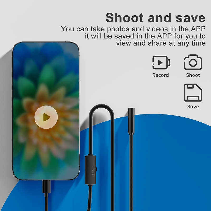 Endoscopio Industrial HD1080P cámara con cable conexión directa con IPhone Ipad 8MM 5,5 MM boroscopio de inspección de tuberías LED impermeable