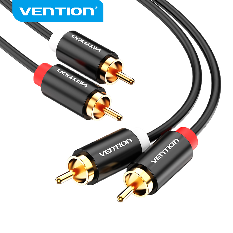 Vention 2 RCA auf 2 RCA-Kabel Stecker auf Stecker Audiokabel für Heimkino DVD-Verstärker TV 1 m 2 m 3 m 5 m Kabel RCA vergoldet Cabo