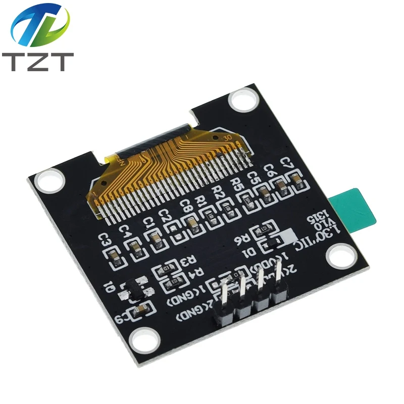 1.3 polegada oled iic serial branco módulo de exibição oled 128x64 i2c ssd1306 12864 placa tela lcd vdd gnd sck sda para arduino preto