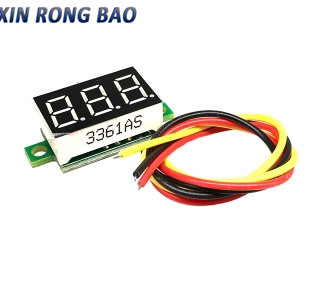 Dreidraht-DC-Digitalanzeige Voltmeter 0,36 Zoll LED-Digitalvoltmeter DC4,5V-30V Verpolungsschutz